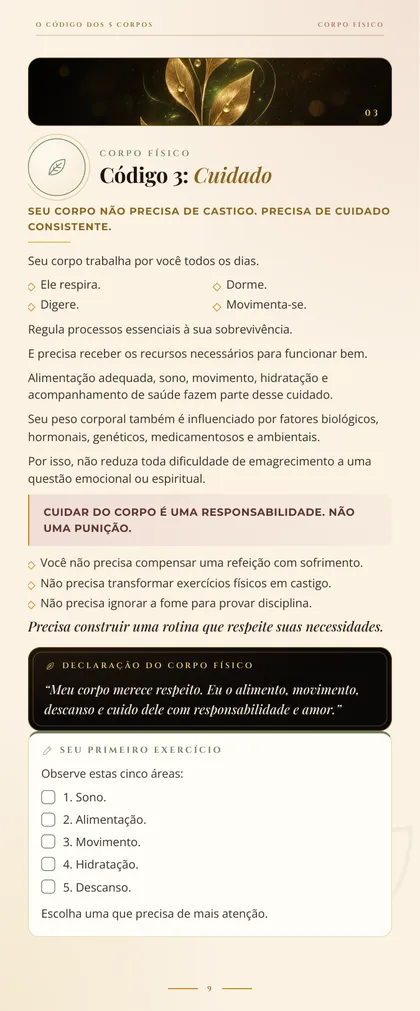 Página de abertura do Corpo Mental
